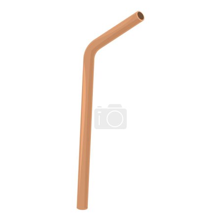 Ecofriendly bamboo straw 3d illustration. Sustainable drinking accessory