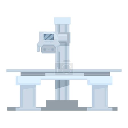Flache Vektor-Illustration einer modernen, digitalen Röntgenmaschine in klinischem Umfeld