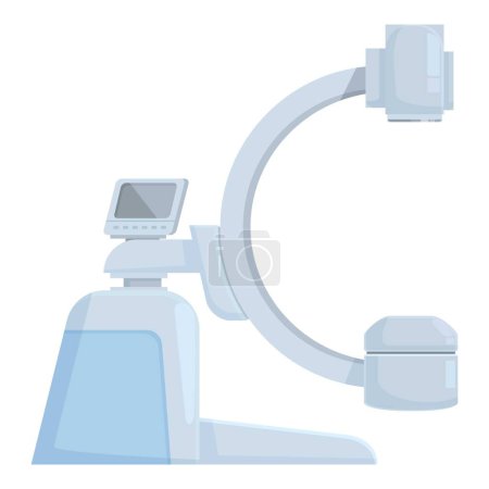 Vector graphic of a contemporary digital radiography machine, isolated on a white background