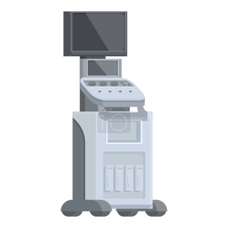 Vektor-Illustration eines modernen medizinischen Ultraschallgeräts auf weißem Hintergrund
