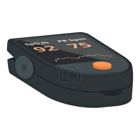 Digital pulse oximeter isolated on white background for medical health monitoring with digital display and noninvasive finger clip technology illustration