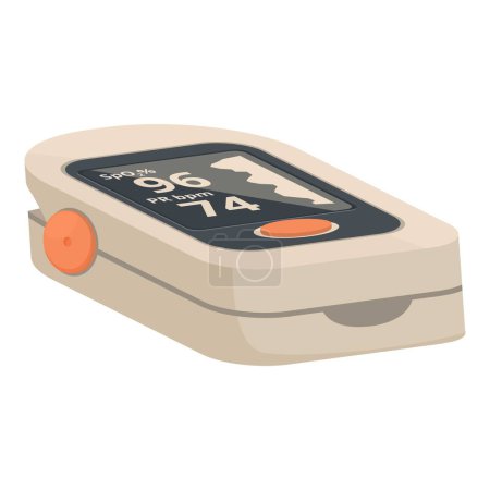 Illustration of a fingertip pulse oximeter used to measure blood oxygen saturation and pulse rate
