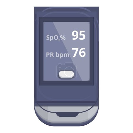 Vector illustration of a pulse oximeter showing oxygen saturation and pulse rate