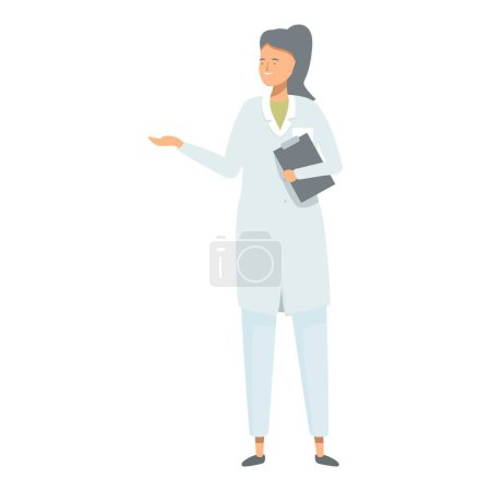Female healthcare worker standing with clipboard, ready to assist