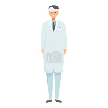 Illustration of a confident medical doctor with head mirror and id badge