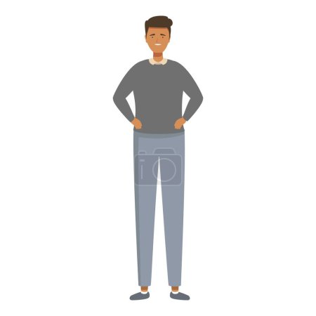 Vector illustration of a smiling young man in casual attire standing confidently