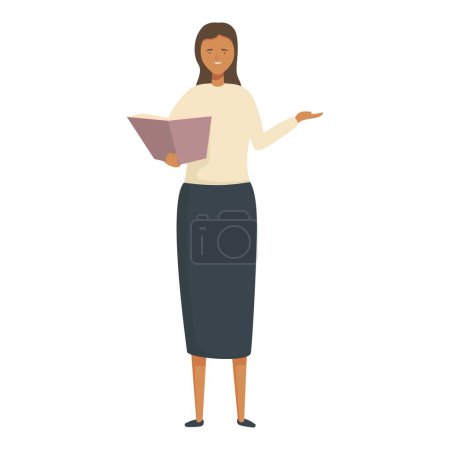Confident professional woman standing and presenting business documents in a modern office environment, illustrating corporate communication and elegant leadership