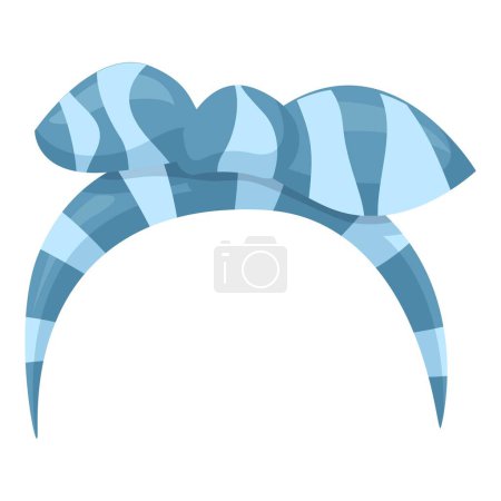 Blue striped plastic hair hoop with bow, fashion accessory for celebrating parties