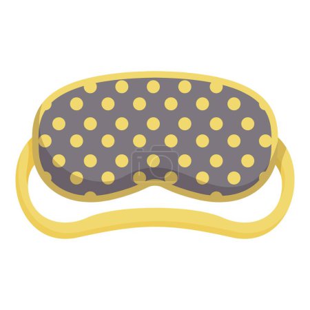 Graue und gelbe Polka Dot Schlafmaske liegt flach und hilft jemandem, einen guten Schlaf zu bekommen