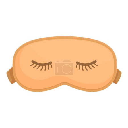 Orangefarbene Schlafmaske mit geschlossenen Augen, für einen guten Schlaf während der Nacht oder für ein Power-Nickerchen