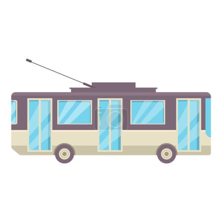 Illustration for Trolleybus is driving through the city streets, offering eco friendly public transportation - Royalty Free Image