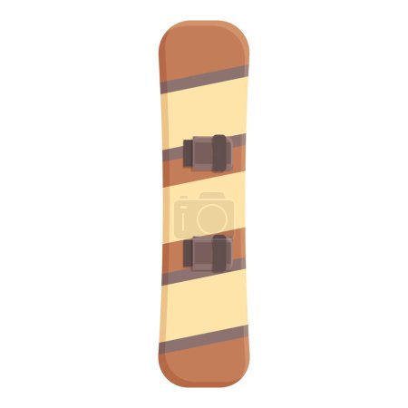 Braunes Snowboard steht auf dem Schnee und wartet darauf, dass ein Snowboarder es benutzt