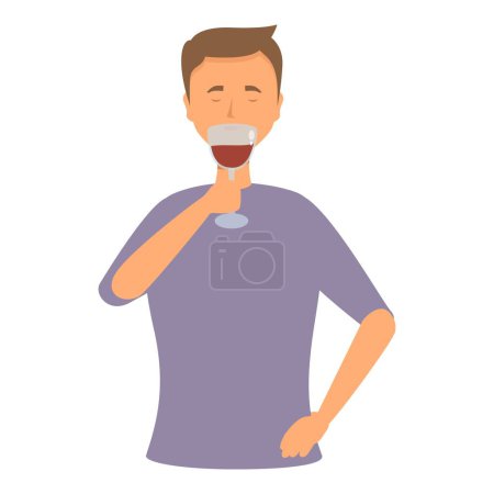 Man enjoying a glass of red wine, savoring the aroma and flavor