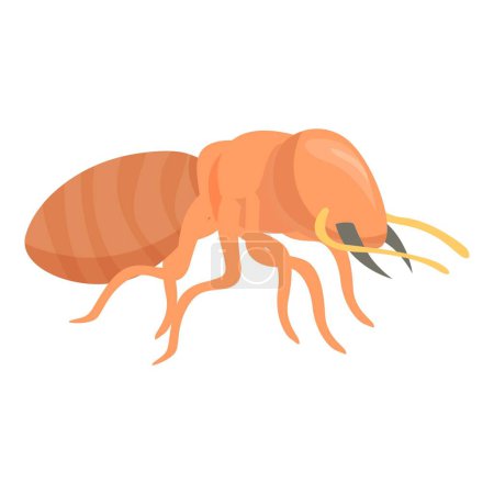 Téléchargez les illustrations : Dessin animé grand termite avec six jambes marchant sur fond blanc - en licence libre de droit