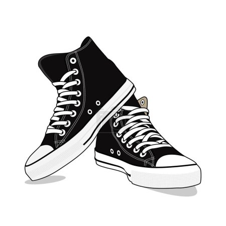 Illustration for Shoes Black White Vector Image - Royalty Free Image