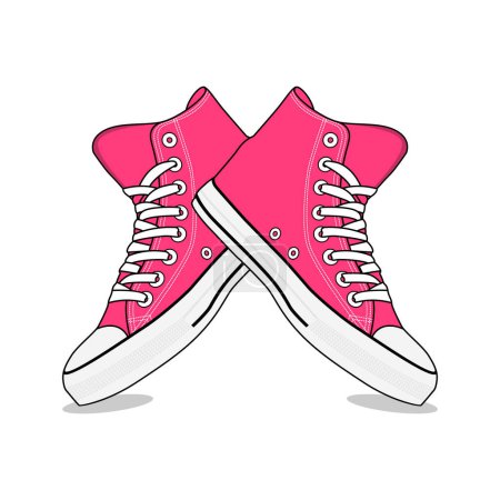 Illustration for Shoes_Converse Shoe Pink Vector Image And Illustration - Royalty Free Image