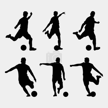 Téléchargez les illustrations : Soccer Silhouette vecteur et illustration - en licence libre de droit
