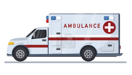 Téléchargez les photos : Illustration vectorielle d'ambulance sur fond blanc. - en image libre de droit