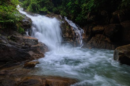 Photo for Beautiful nature landscape Krating waterfall in the rainy season and refreshing greenery forest in the national park of Khao Khitchakut Chanthaburi province Thailand, for background wallpaper, - Royalty Free Image