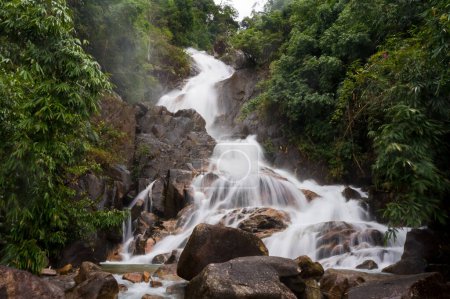 Photo for Beautiful nature landscape Krathing waterfall in the rainy season and refreshing greenery forest in the national park of Khao Khitchakut Chanthaburi province Thailand for background. - Royalty Free Image