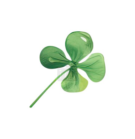 Photo for Decorative clover watercolor illustration, decoration , green leaf - Royalty Free Image