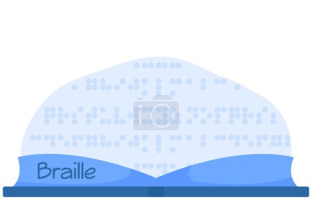 Ilustración de Book written in braille, clipart unfolded book, vector - Imagen libre de derechos