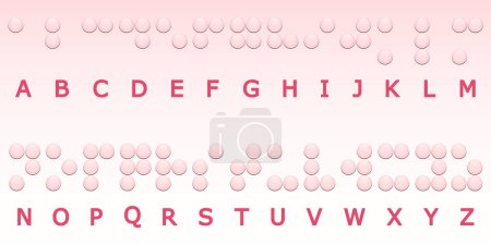 Ilustración de Braille alphabet, braille, reading for the blind, vector - Imagen libre de derechos
