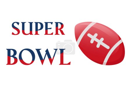 Ilustración de Letras del Super Bowl, fútbol americano, pelota de juego, ilustración - Imagen libre de derechos