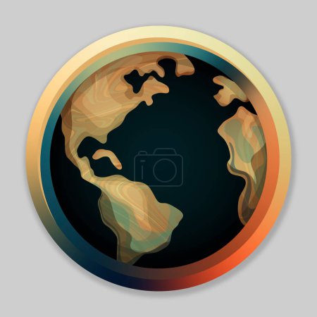 Ilustración de Ilustración con patrón abstracto en el planeta, continentes, Tierra, vector - Imagen libre de derechos