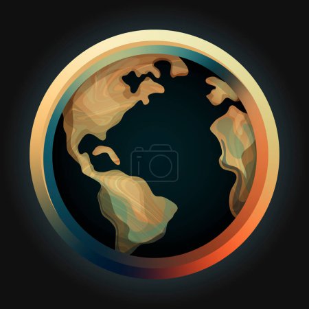 Ilustración de Ilustración con patrón abstracto en el planeta, continentes, Tierra, vector - Imagen libre de derechos