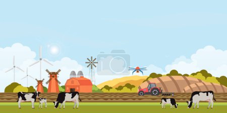 Agriculture industry with farming and animal husbandry concept.