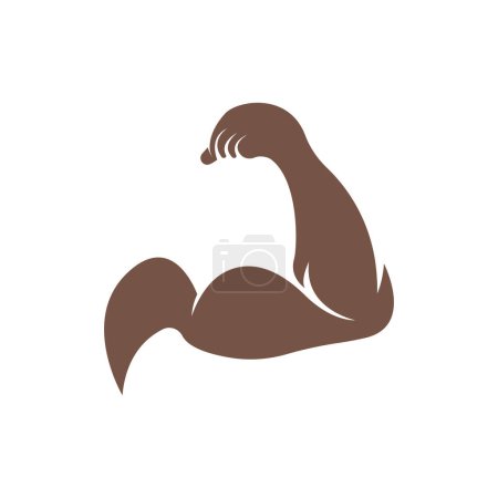 Ilustración de Brazo músculo silueta logo bíceps icono vector ilustración - Imagen libre de derechos