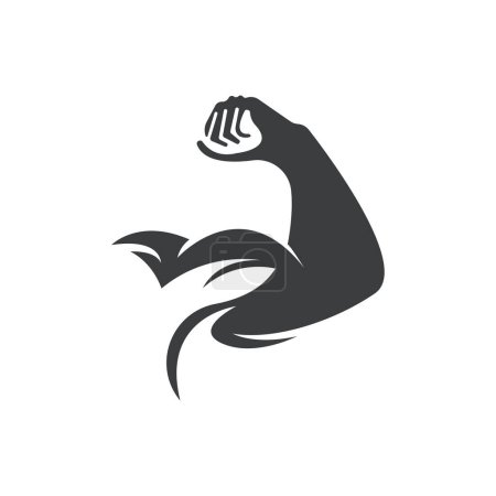 Ilustración de Brazo músculo silueta logo bíceps icono vector ilustración - Imagen libre de derechos