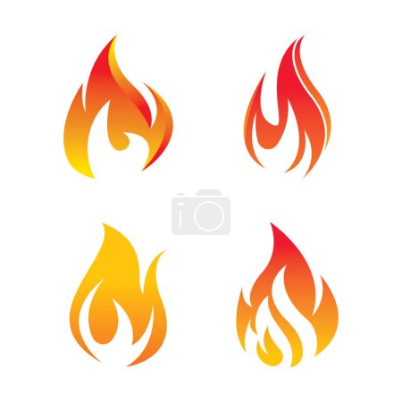 Illustration for Fire logo design illustration and fire symbol icon vector - Royalty Free Image