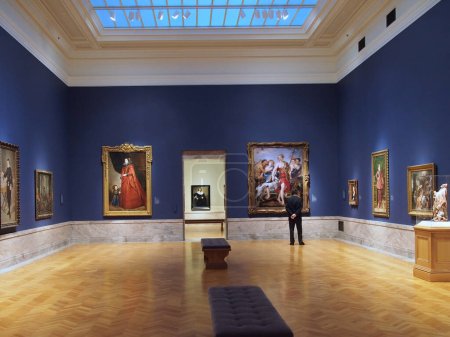 Foto de Antiguas pinturas de Maestros en el Museo de Arte de Cleveland, incluyendo Diana y las ninfas de Peter Paul Rubens - Imagen libre de derechos