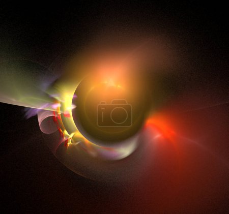 Téléchargez les illustrations : Illustration du système étoile de planète de l'espace orange, graphiques en couleur, fond - en licence libre de droit