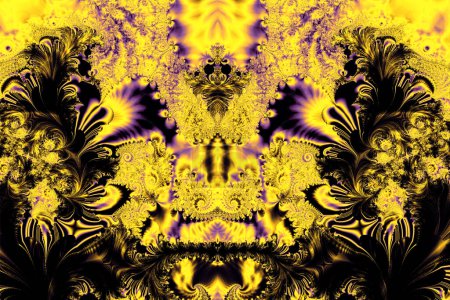 Photo for Bright decorative yellow-black pattern, abstract background, design - Royalty Free Image