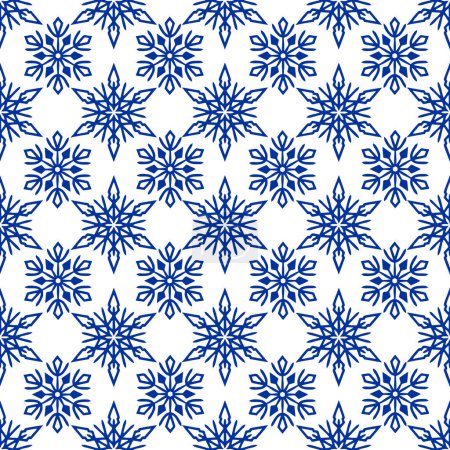 Photo for Seamless pattern of blue snowflakes on a white background, texture, design - Royalty Free Image