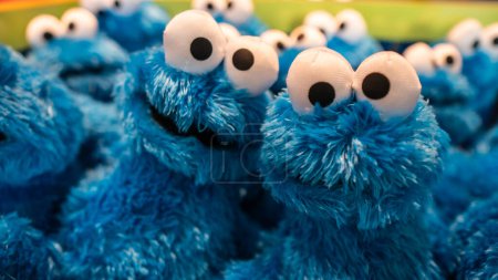 Photo for Milan, Lombardy, Italy - December 12 2018 : Colorful puppets from the Sesame Series in a close up full frame view. High quality photo - Royalty Free Image