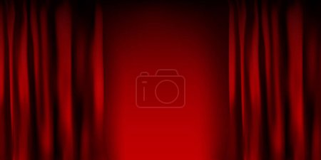 Foto de Cortina de terciopelo rojo brillante realista - Imagen libre de derechos