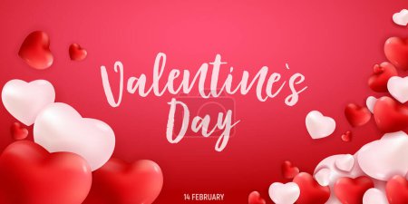 Illustration for Valentine's Day Love Hearts and Feelings Background Design Template - Royalty Free Image