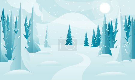 Winter Scenery Background. Vector Illustration