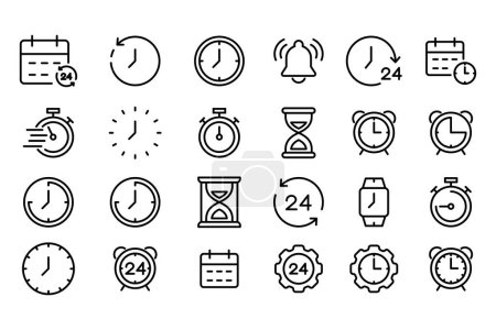 Illustration for Set of time and clock Icons - Royalty Free Image