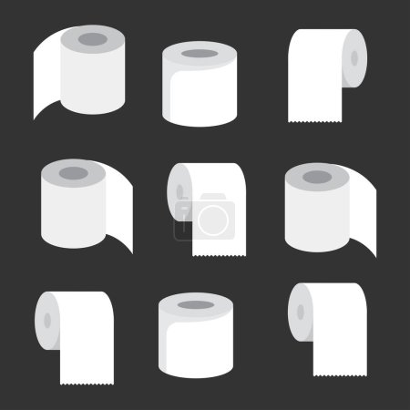Ilustración de Set of toilet paper rolls vector illustration - Imagen libre de derechos