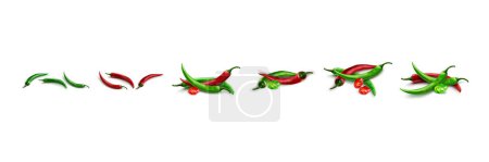 Foto de Chili rojo y chile verde. Chile picante ilustración vector realista - Imagen libre de derechos