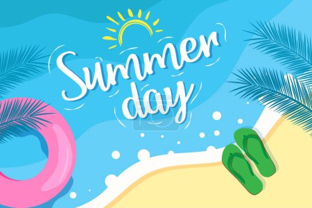 Illustration for Summer Day background. Summer sale banner. Poster design. Vector illustration - Royalty Free Image