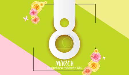 Foto de Tarjeta de felicitación del Día Internacional de la Mujer 8 Marzo Vector Illustration - Imagen libre de derechos