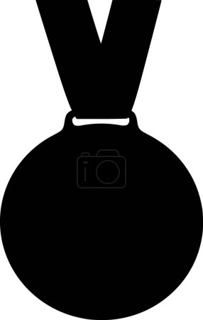 Téléchargez les illustrations : Silhouette vectorielle de médaille sur fond blanc - en licence libre de droit