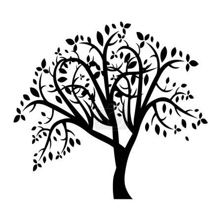 Photo for Vector silhouette of tree on white background - Royalty Free Image