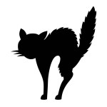 Vector silhouette of cat on white background